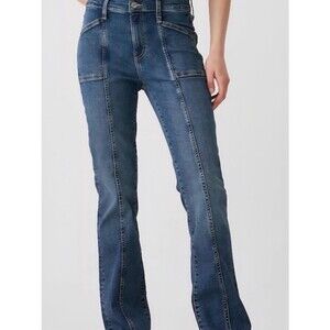 Y2K Gap Universal Baby Boot Jeans Womens High-Rise Blue Seam-Detail 12 Normcore